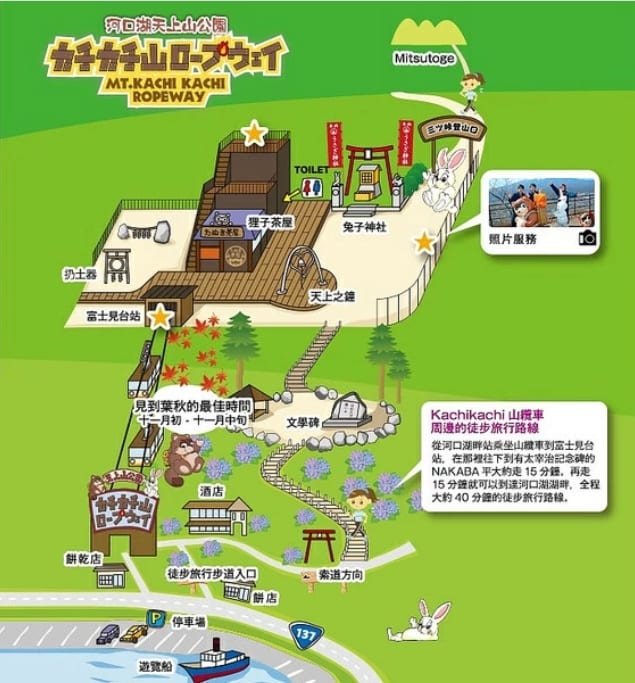 山梨河口湖天上山公園、富士山景觀纜車、搭纜車看河口湖富士山
